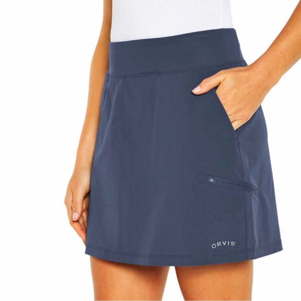 ORVIS Dusty Blue Polyester Active Fishing‎ Outdoor Hiking Skort Size XL